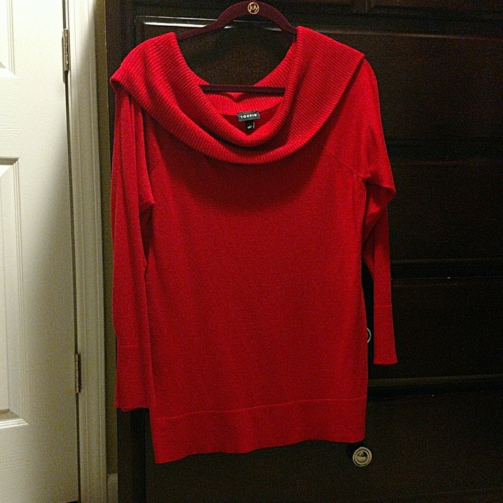 Torrid Off Shoulder Red Sweater